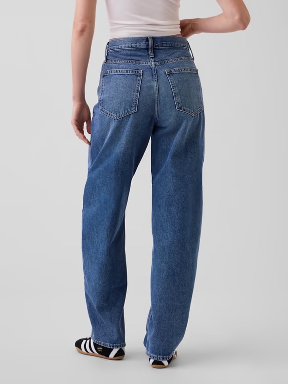 NWT GAP Women's size 30 barrel jeans - high waisted - medium blue indigo - Picture 4 of 6